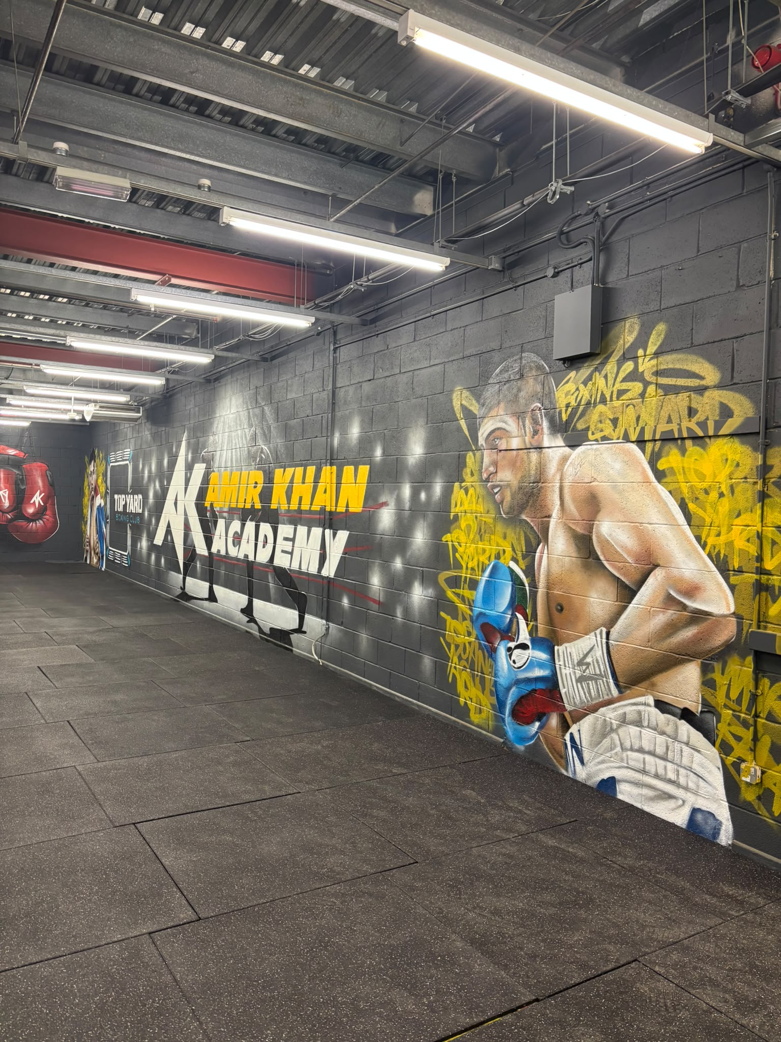 Amir Khan Academy wall artwork inside Top Yard
