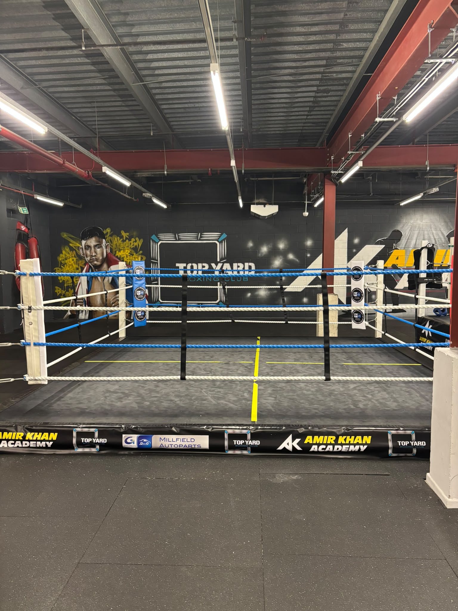 Top Yard boxing ring inside the Queensgate academy